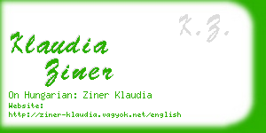 klaudia ziner business card